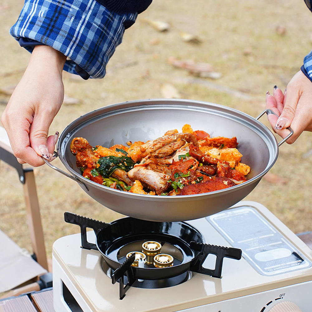 Titanium Wok Pan with Lid Doub - Camping Cooking Hardware incelemesi ve fiyatı