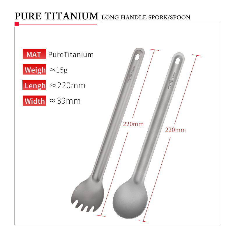 TiTo Titanium Spork Spoon Long - Camping Cooking Hardware incelemesi ve fiyatı