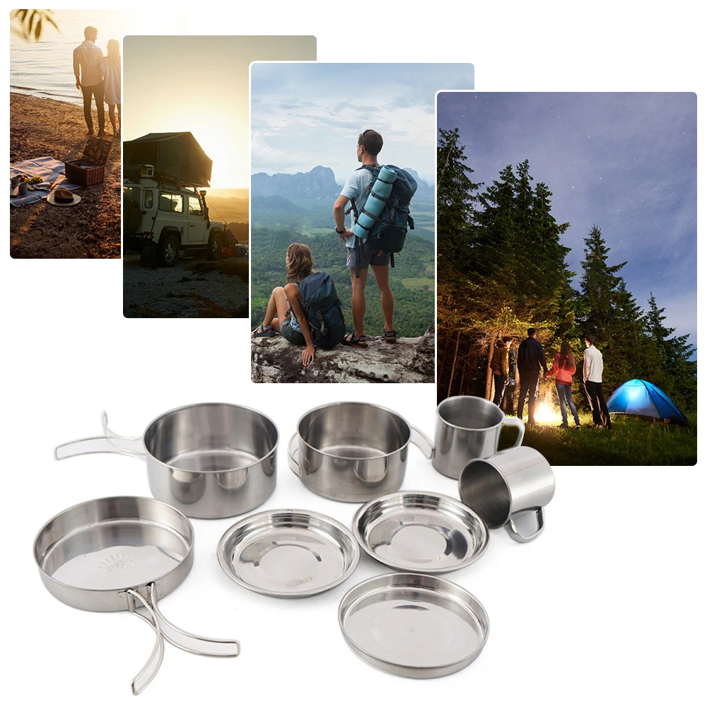 8pcs/Set Camping Cookware Mess - Camping Cooking Hardware incelemesi ve fiyatı