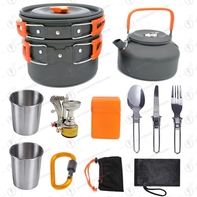 Outdoor aluminum cookware 10-p - Camping Cooking Accessories Set incelemesi ve fiyatı
