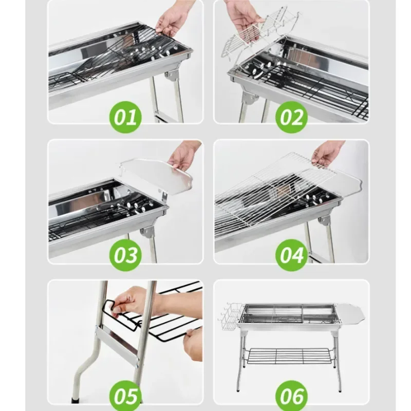 Large Stainless Steel BBQ Gril - Camp Grill Portable Folding incelemesi ve fiyatı