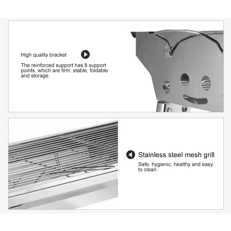 Large Stainless Steel BBQ Gril - Camp Grill Portable Folding incelemesi ve fiyatı