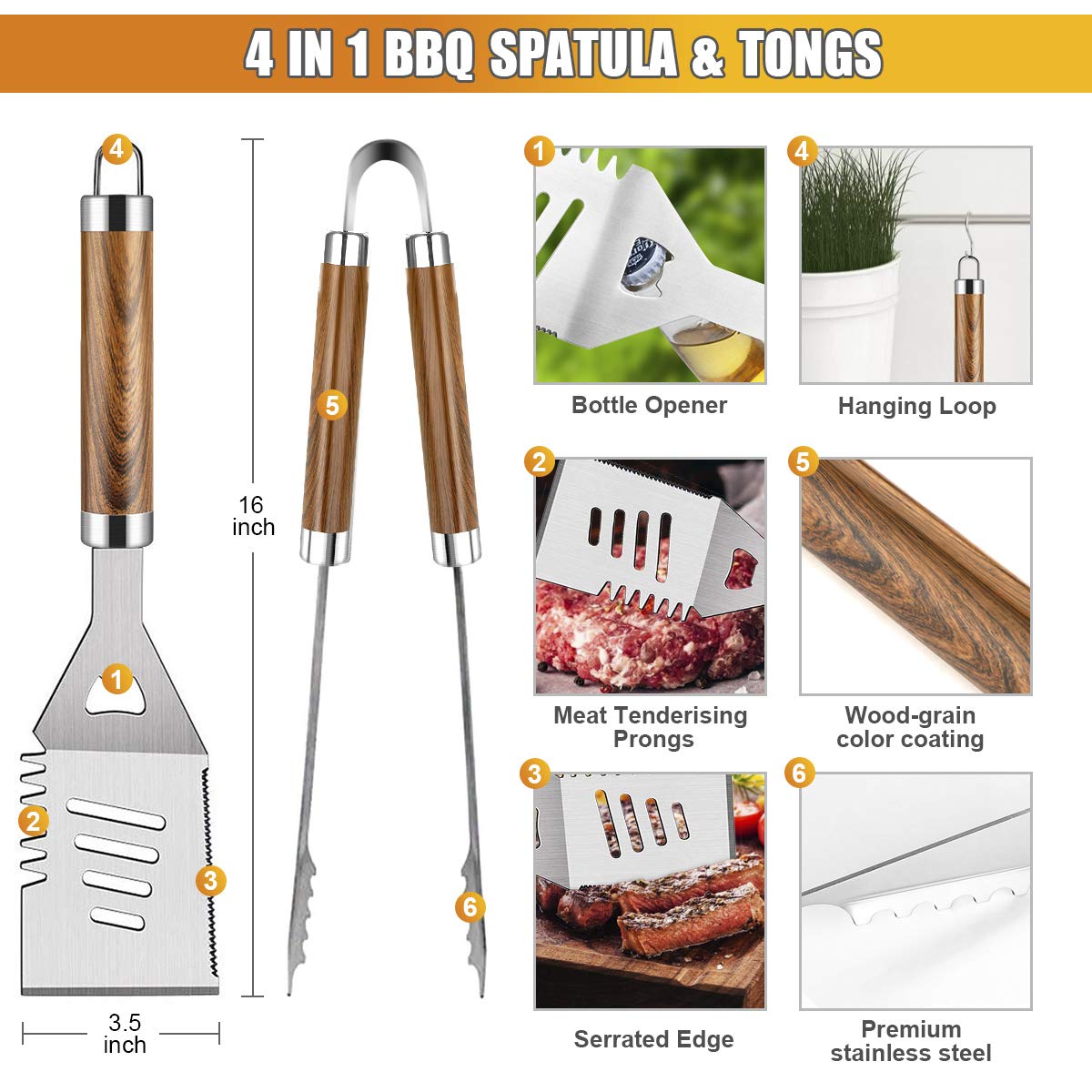 38PCS BBQ Grill Accessories Se - Camping Cooking Accessories Set incelemesi ve fiyatı