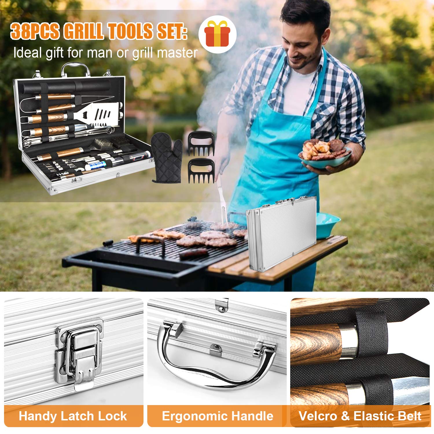 38PCS BBQ Grill Accessories Se - Camping Cooking Accessories Set incelemesi ve fiyatı