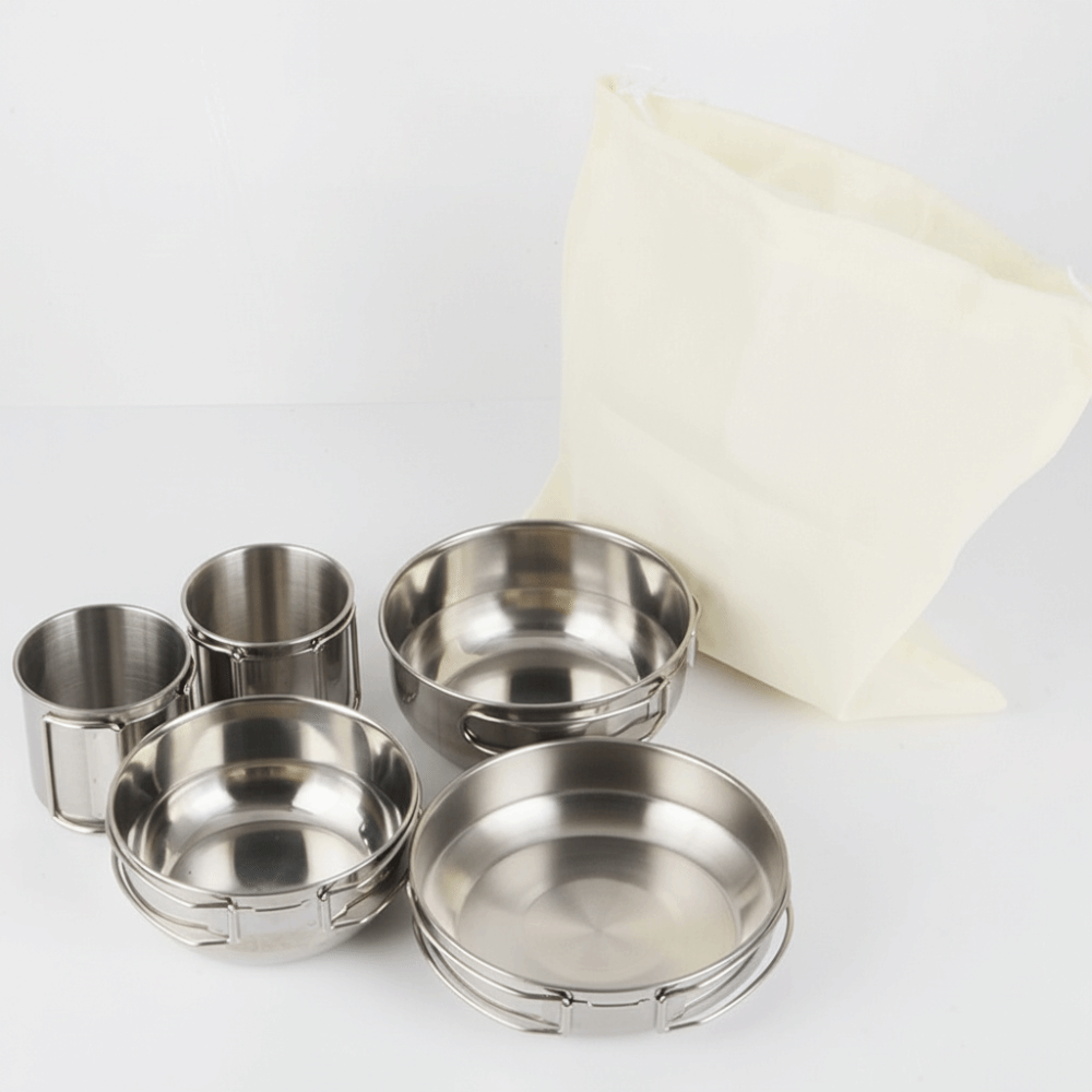 5Pcs 304 Stainless Steel Campi - Camping Cooking Set incelemesi ve fiyatı