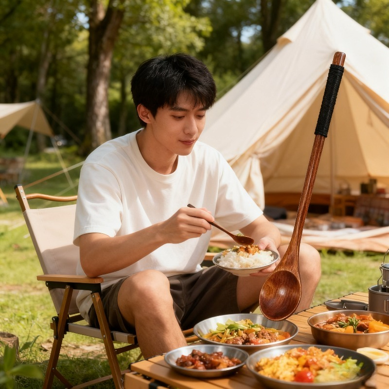 Wooden Dining Set Spoon Chopst - Camping Cooking Dining Set incelemesi ve fiyatı