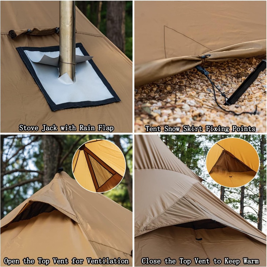 Camping Hot Tent 4-8 Person Ti - Camping Double Cooking Stove incelemesi ve fiyatı