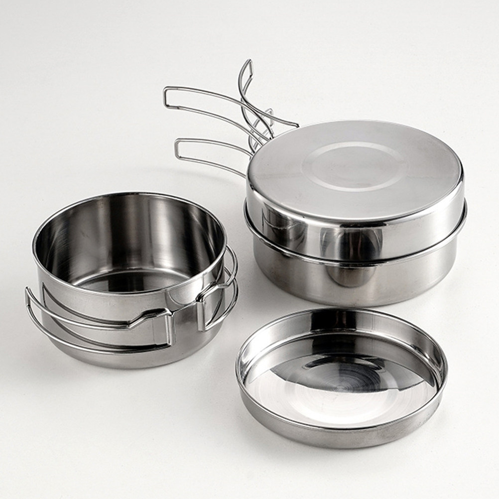 1Set Stainless Steel Camping C - Camping Cooking Set incelemesi ve fiyatı