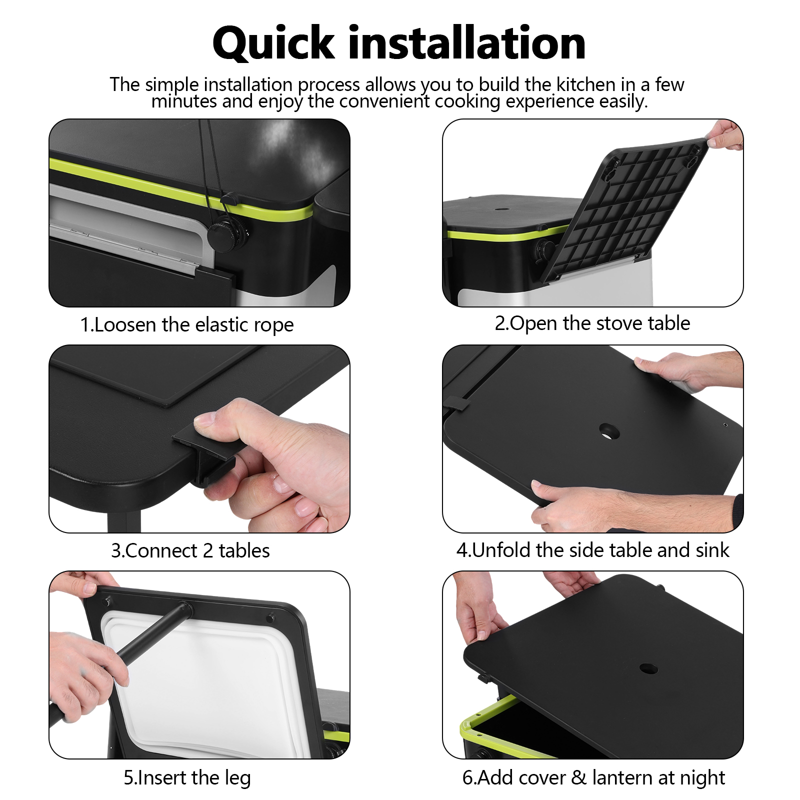 Folding Kitchen Table with Whe - Camping Cooking Light incelemesi ve fiyatı