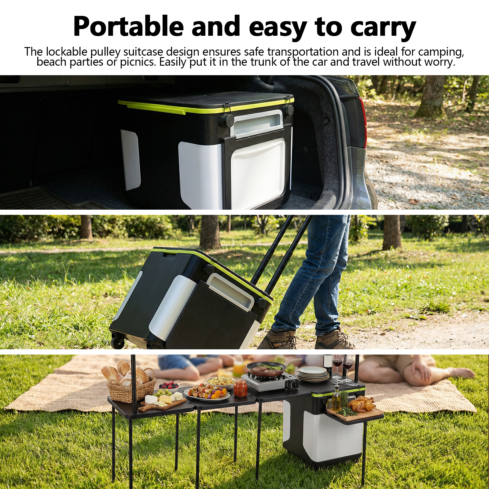 Folding Kitchen Table with Whe - Camping Cooking Light incelemesi ve fiyatı