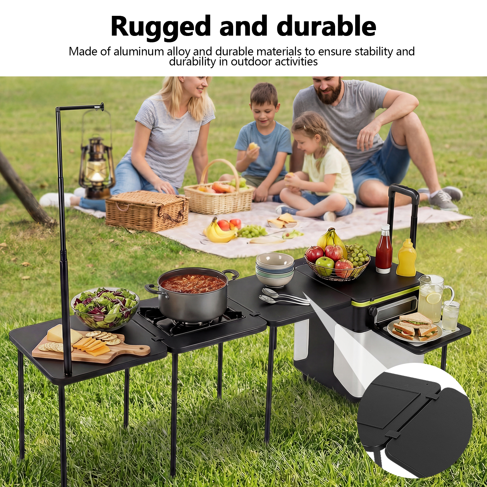 Folding Kitchen Table with Whe - Camping Cooking Light incelemesi ve fiyatı