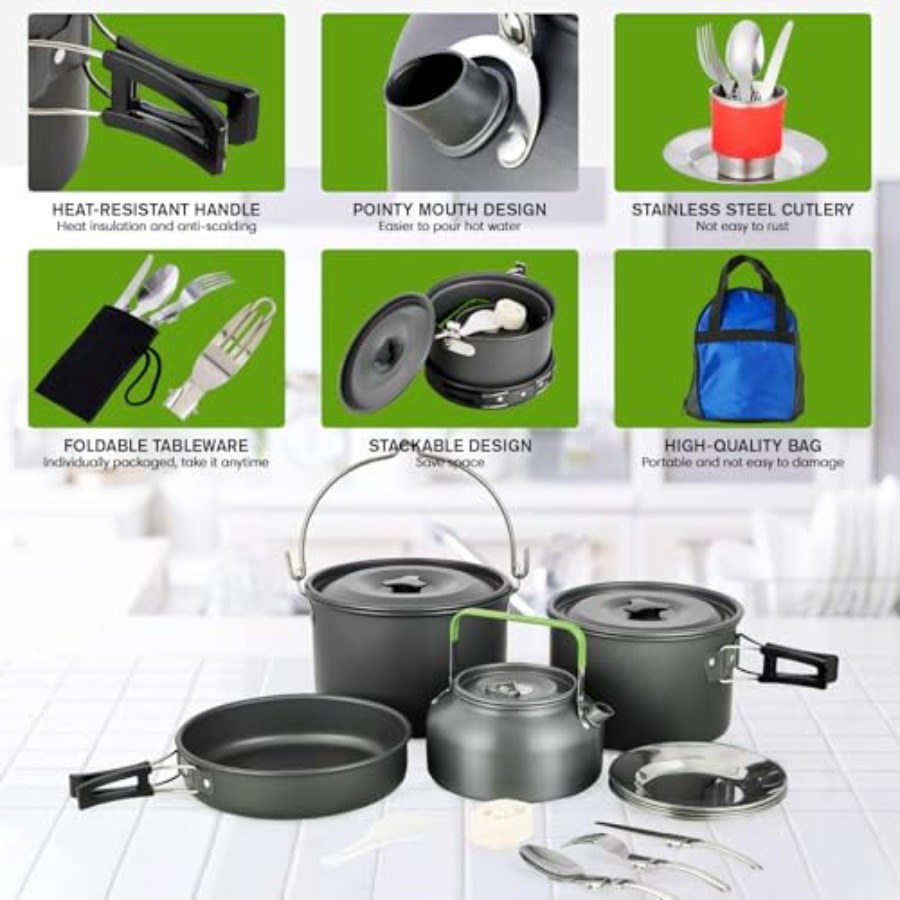 MEETSUN Camping Cookware Set - - Camping Cooking Set incelemesi ve fiyatı
