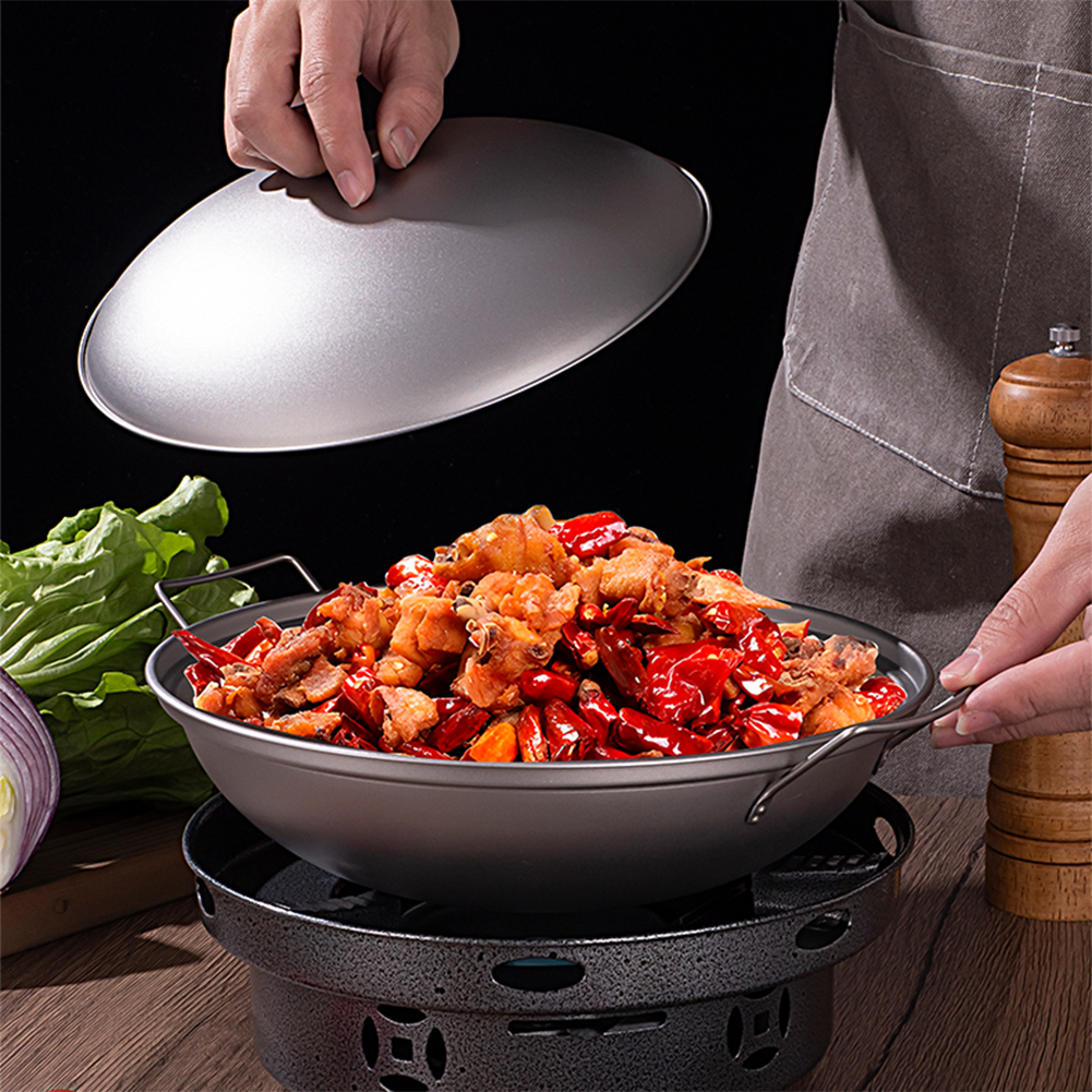 1.8L Titanium Wok Pan with Lid - Camping Double Cooking Stove incelemesi ve fiyatı