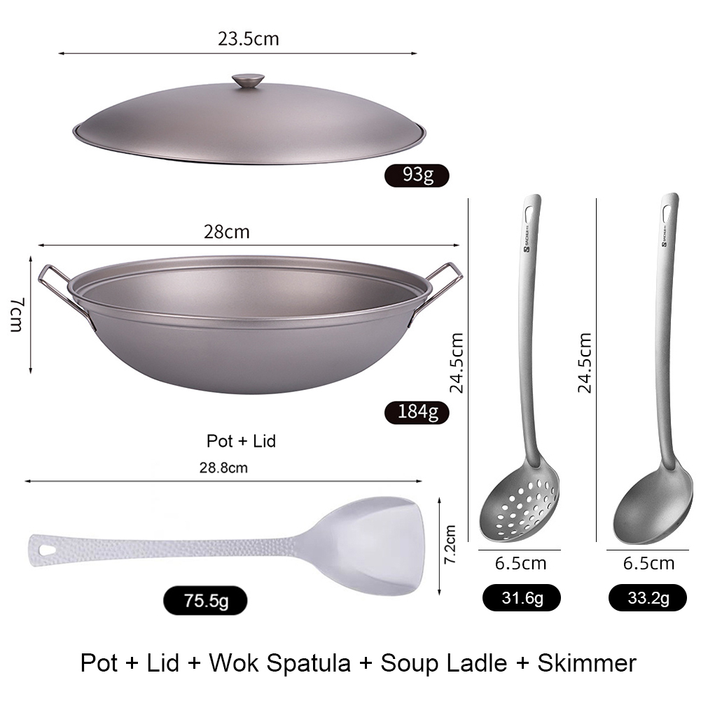 1.8L Titanium Wok Pan with Lid - Camping Double Cooking Stove incelemesi ve fiyatı