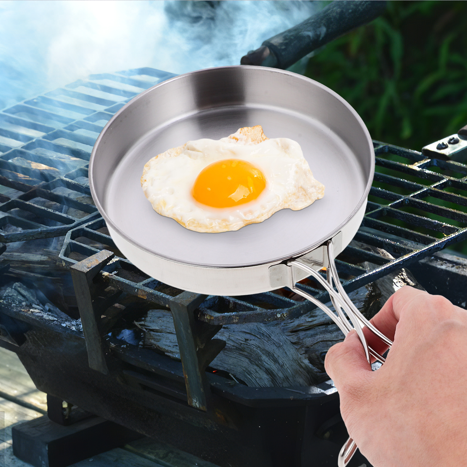 Portable Frying Pan Stainless  - Camping Cooking Hardware incelemesi ve fiyatı