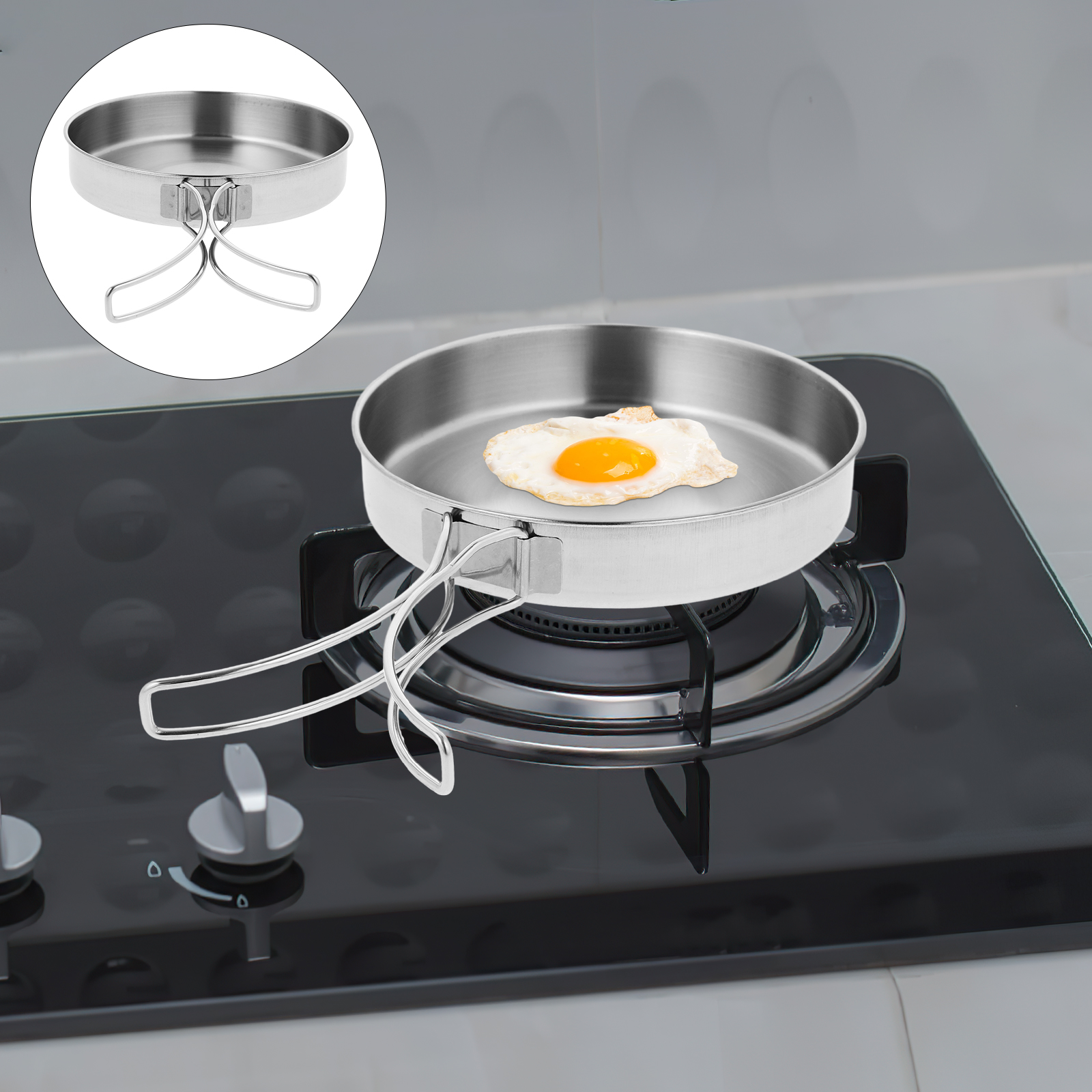 Portable Frying Pan Stainless  - Camping Cooking Hardware incelemesi ve fiyatı