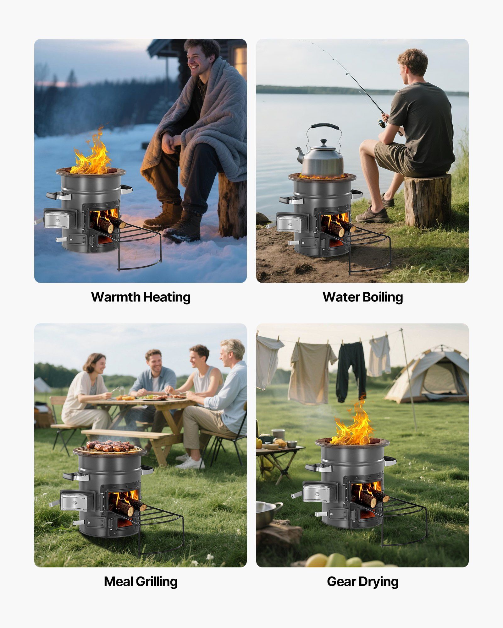 Outdoor Portable Rocket Stove  - Camping Double Cooking Stove incelemesi ve fiyatı