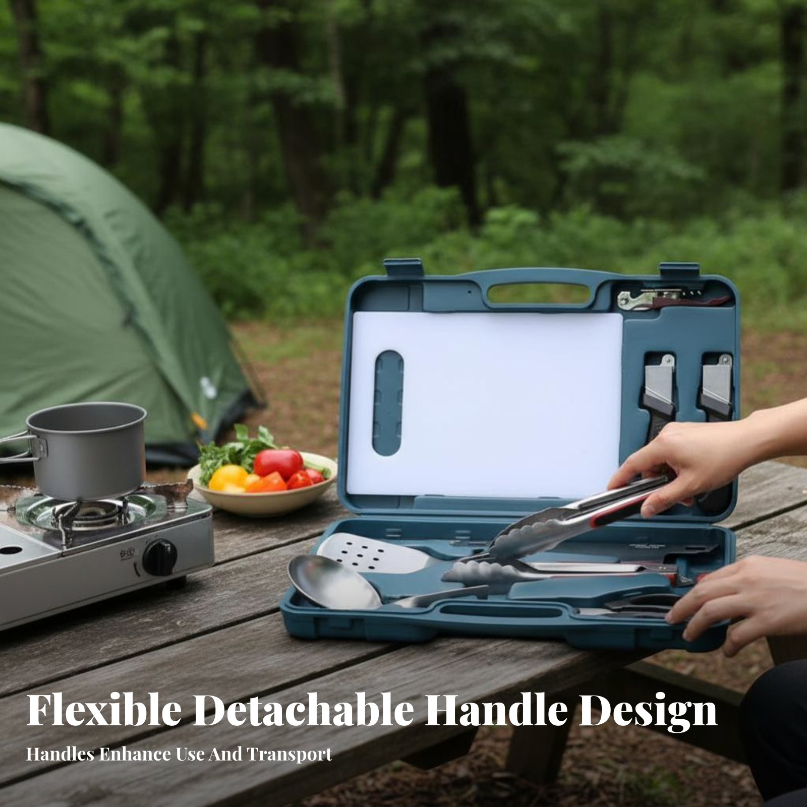 Outdoor Dining Cutlery Set, Ca - Camping Cooking Kit Box incelemesi ve fiyatı