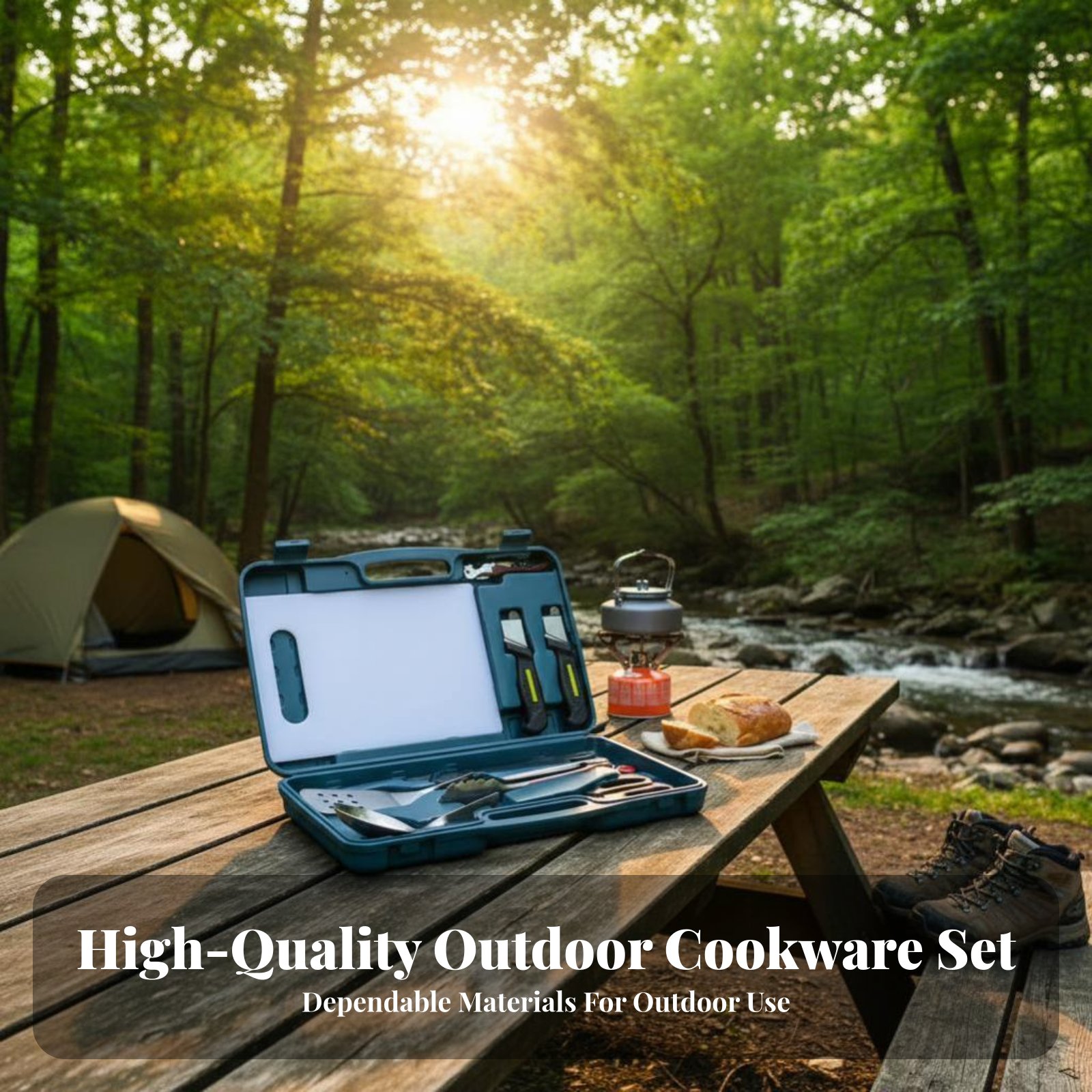 Outdoor Dining Cutlery Set, Ca - Camping Cooking Kit Box incelemesi ve fiyatı