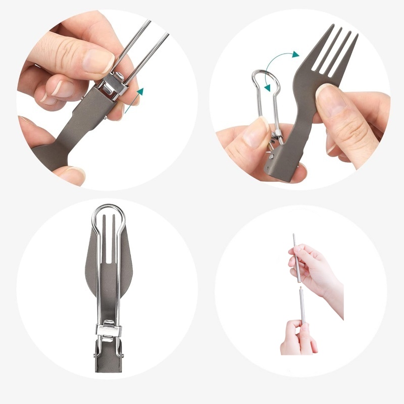 Titanium Foldable Utensil Set  - Camping Cooking And Cutlery Set incelemesi ve fiyatı