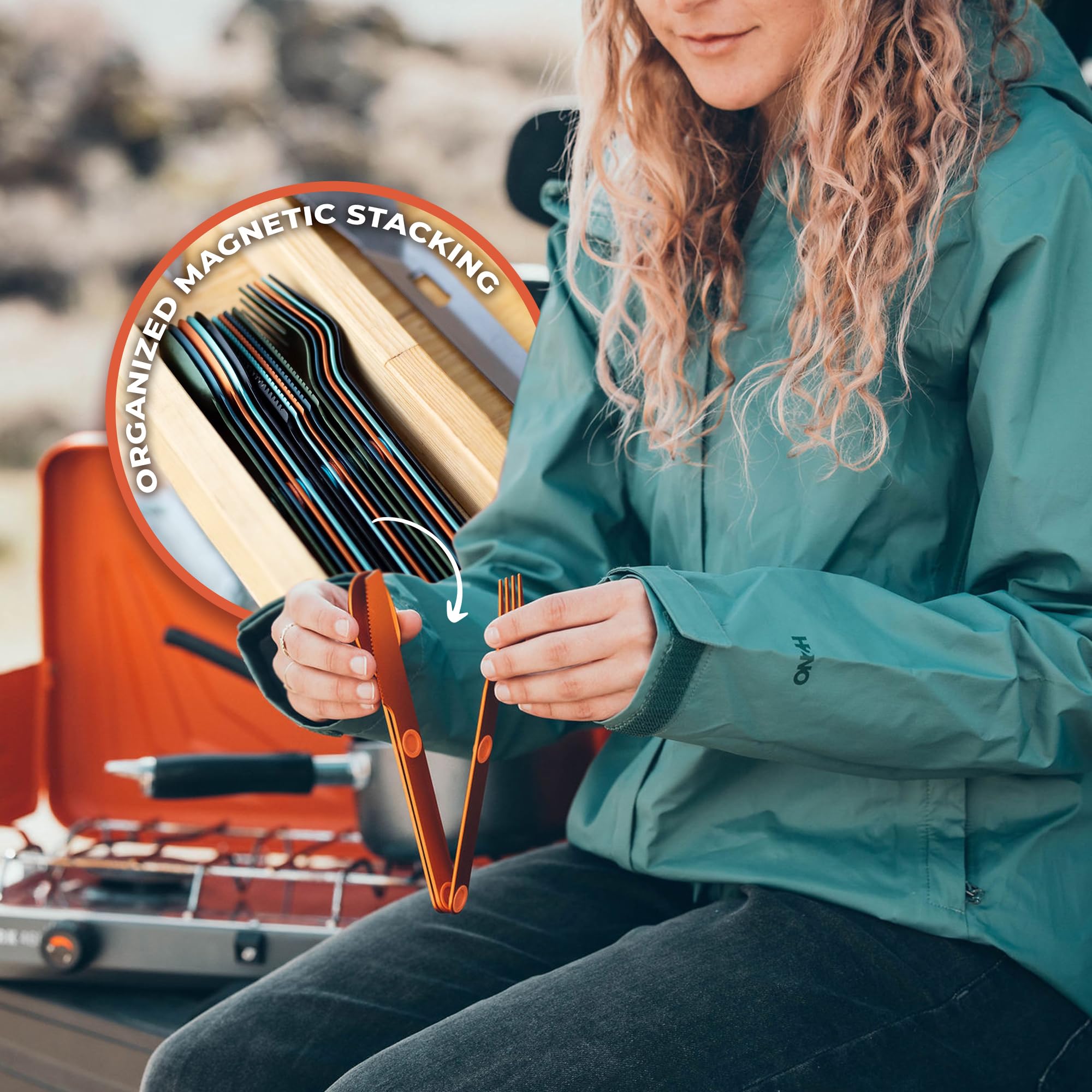 Magnetic Camping Cutlery Set - - Camping Cooking Dining Set incelemesi ve fiyatı