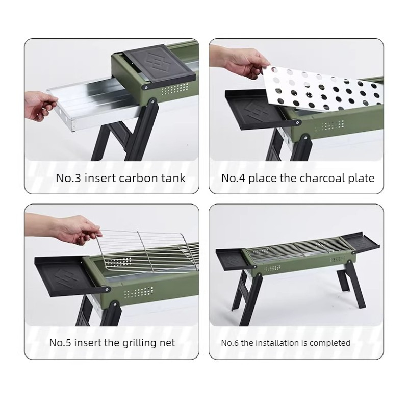 1 Set Outdoor BBQ Grill Foldin - Camp Grill Portable Folding incelemesi ve fiyatı