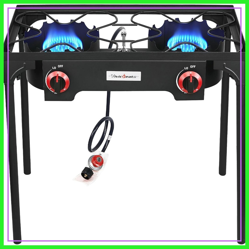 Portable Propane Grill 2 Burne - Camping Double Cooking Stove incelemesi ve fiyatı