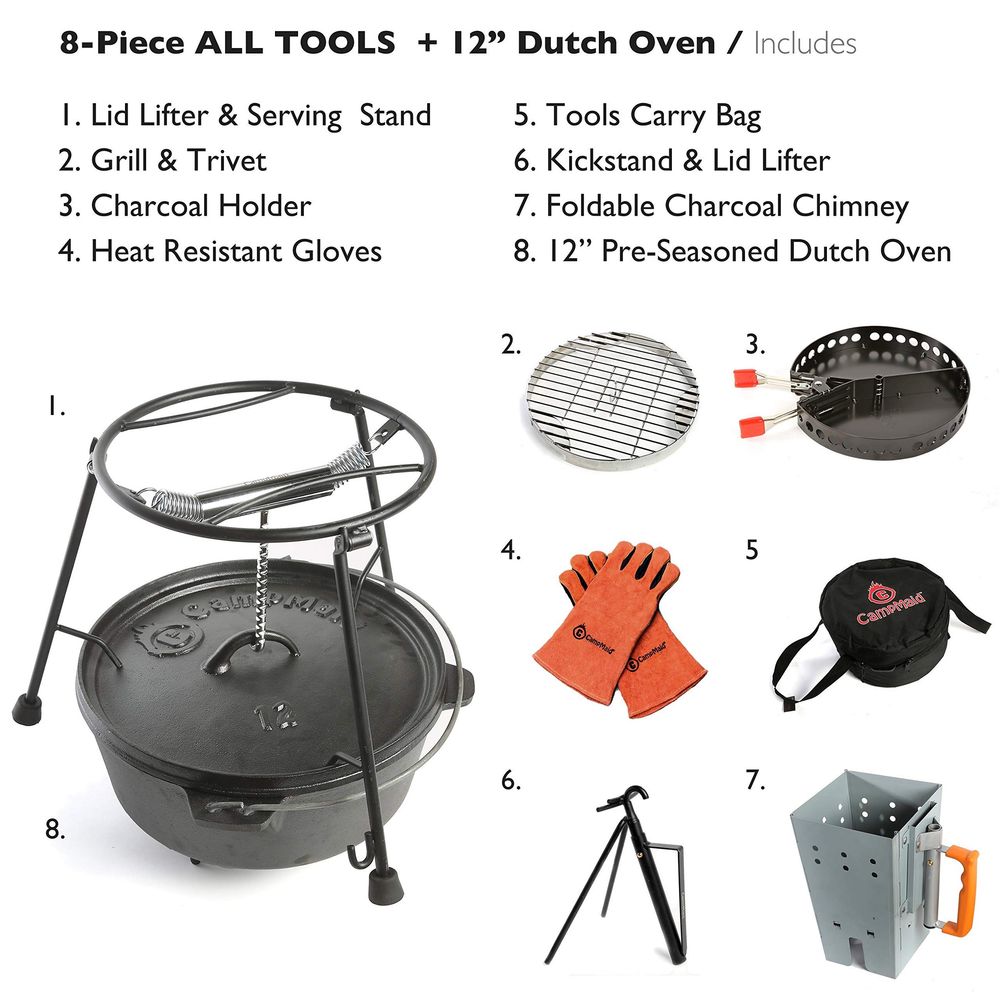 Outdoor Cooking Set Dutch Oven - Camping Cooking Accessories Set incelemesi ve fiyatı