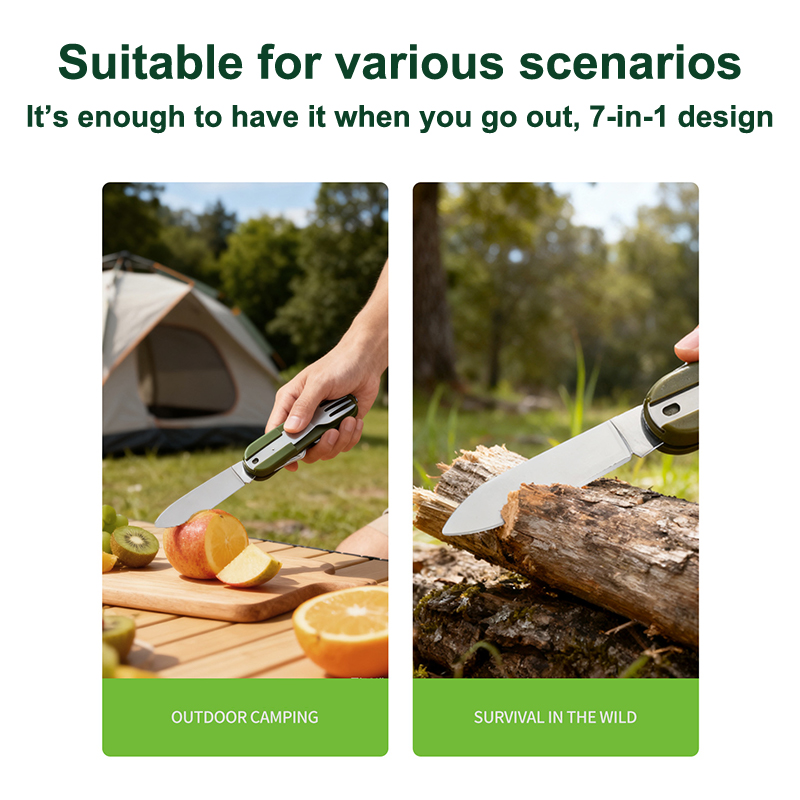New Stainless Steel 7 In 1 Cam - Camping Cooking And Cutlery Set incelemesi ve fiyatı