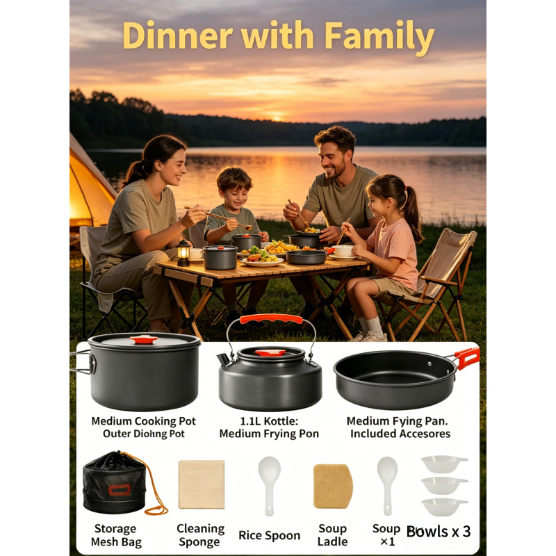 Camping Cookware Set – Outdoor - Camping Cooking And Cutlery Set incelemesi ve fiyatı