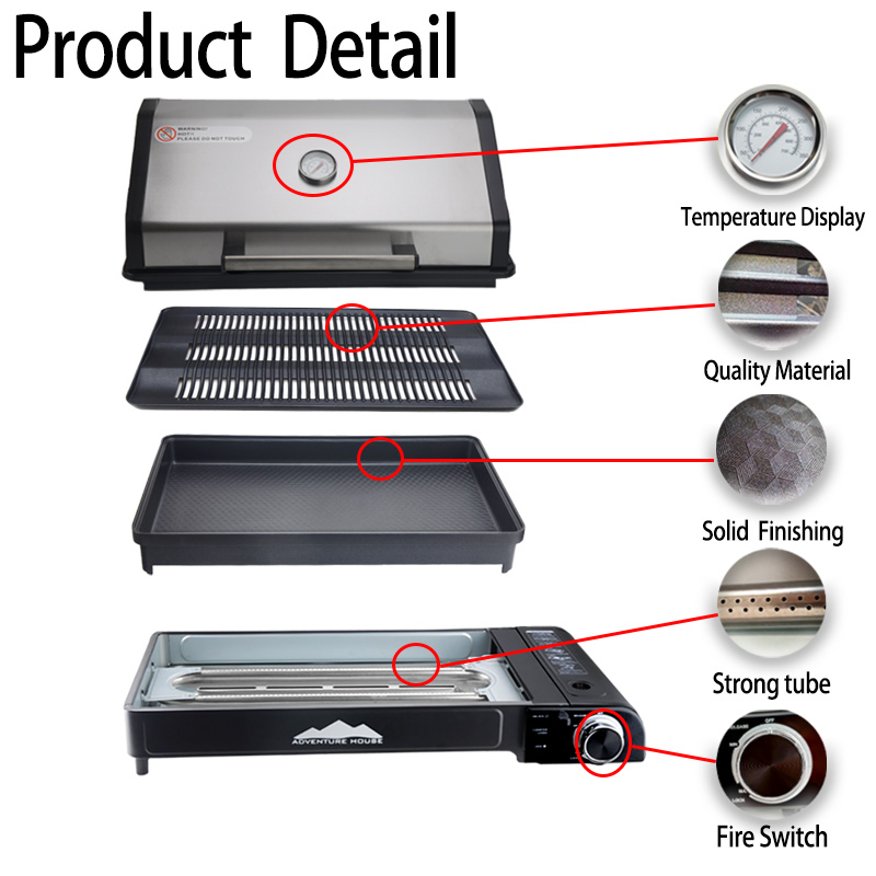 Outdoor Stainless Steel Grill  - Camping Cooking Gas Stove Portable Tool incelemesi ve fiyatı