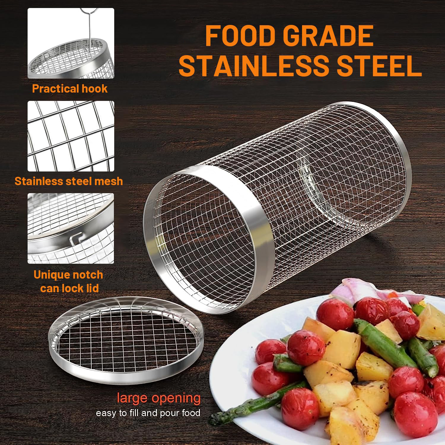 2 Pieces Rolling Grilling Bask - Camping Cooking Accessories Set incelemesi ve fiyatı