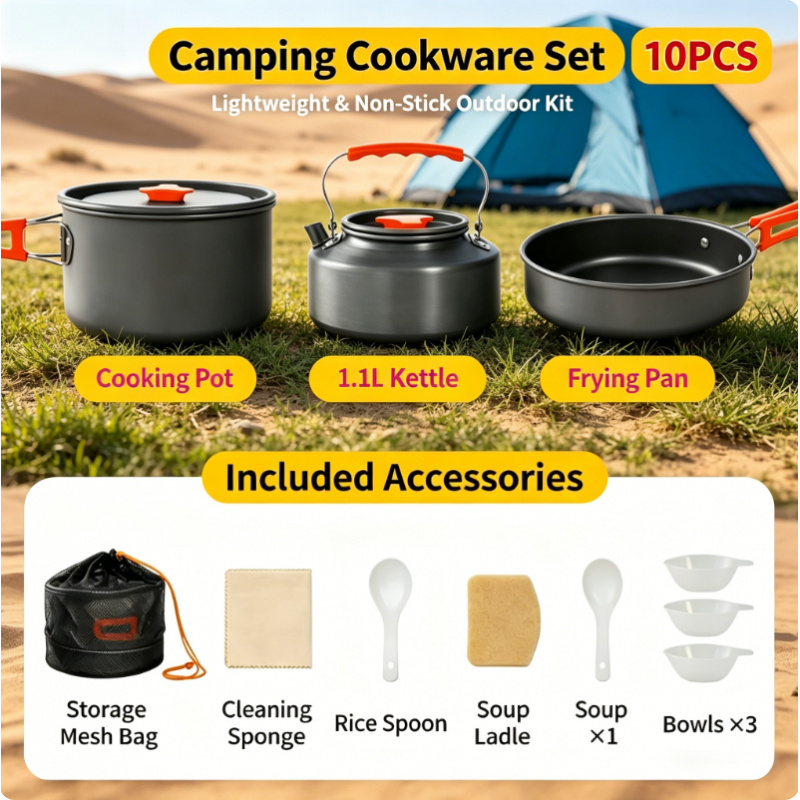 10 Pack Non Stick Camping Cook - Camping Cooking Pack incelemesi ve fiyatı